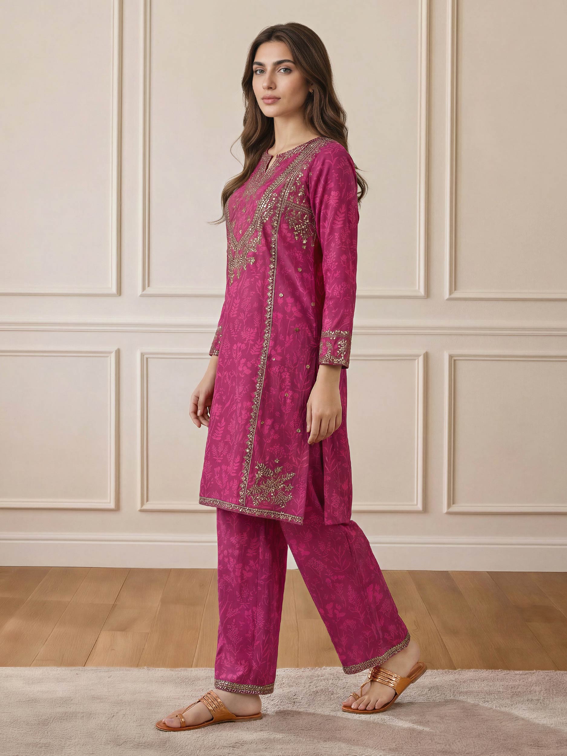2 Piece Cambric Suit- Embroidered (Pret)