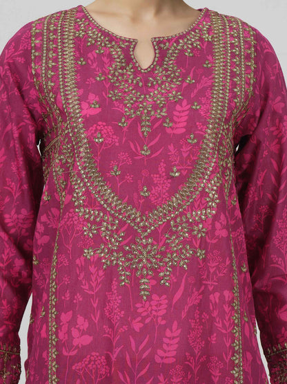 2 Piece Cambric Suit- Embroidered (Pret)