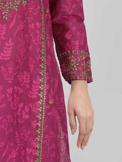2 Piece Cambric Suit- Embroidered (Pret)
