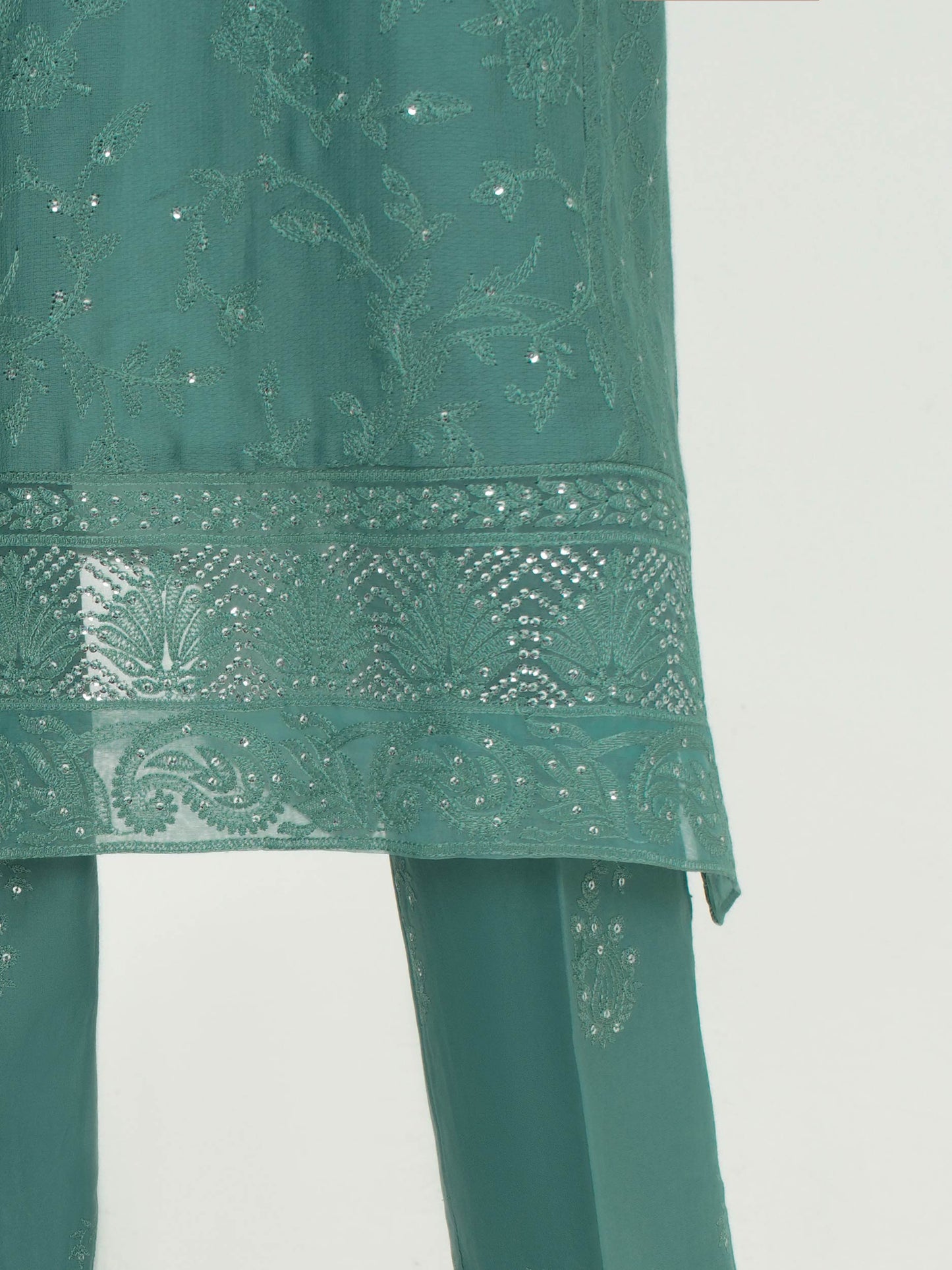 3 Piece Dobby Suit- Embroidered (Pret)
