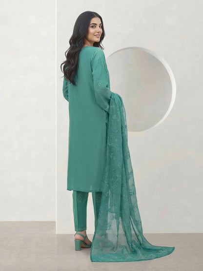 3 Piece Dobby Suit- Embroidered (Pret)