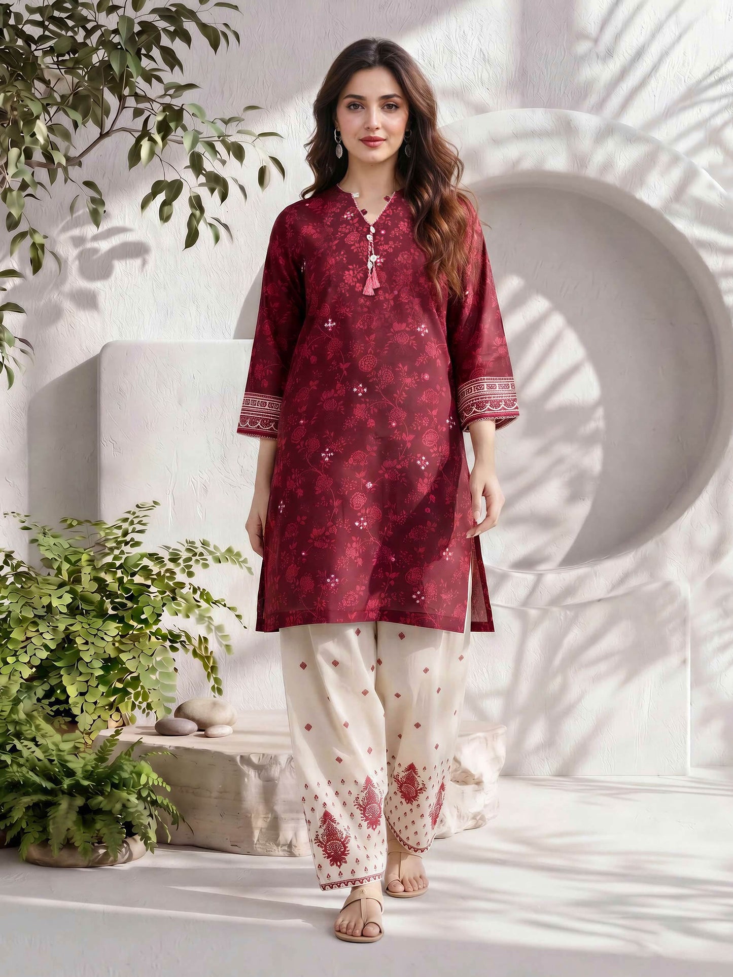 2 Piece Lawn Suit- Embroidered (Pret)