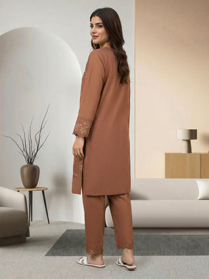 2 Piece Cambric Suit- Embroidered (Pret)