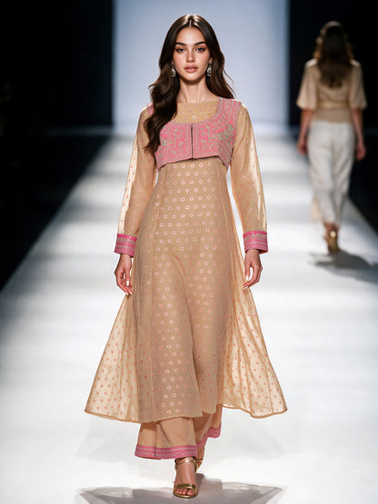 2 Piece Jacquard Yarn Dyed Suit- Embroidered (Pret)