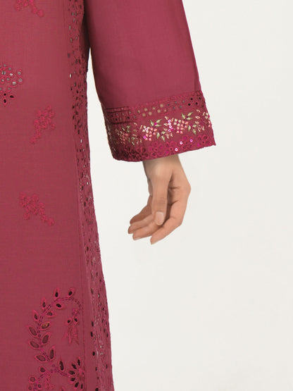 3 Piece Lawn Slub Suit- Embroidered (Pret)