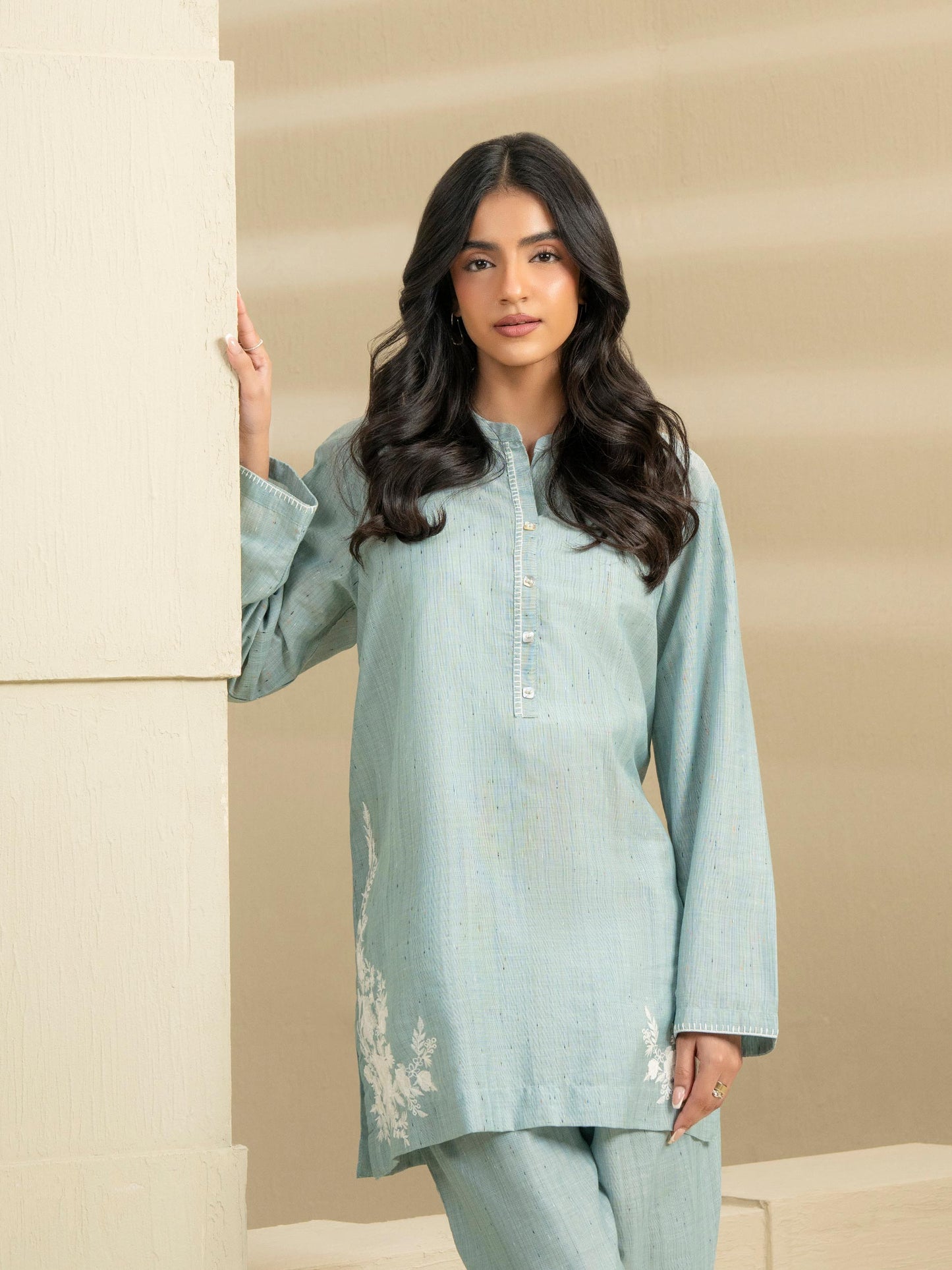 Yarn Dyed Co-ord Set-Embroidered