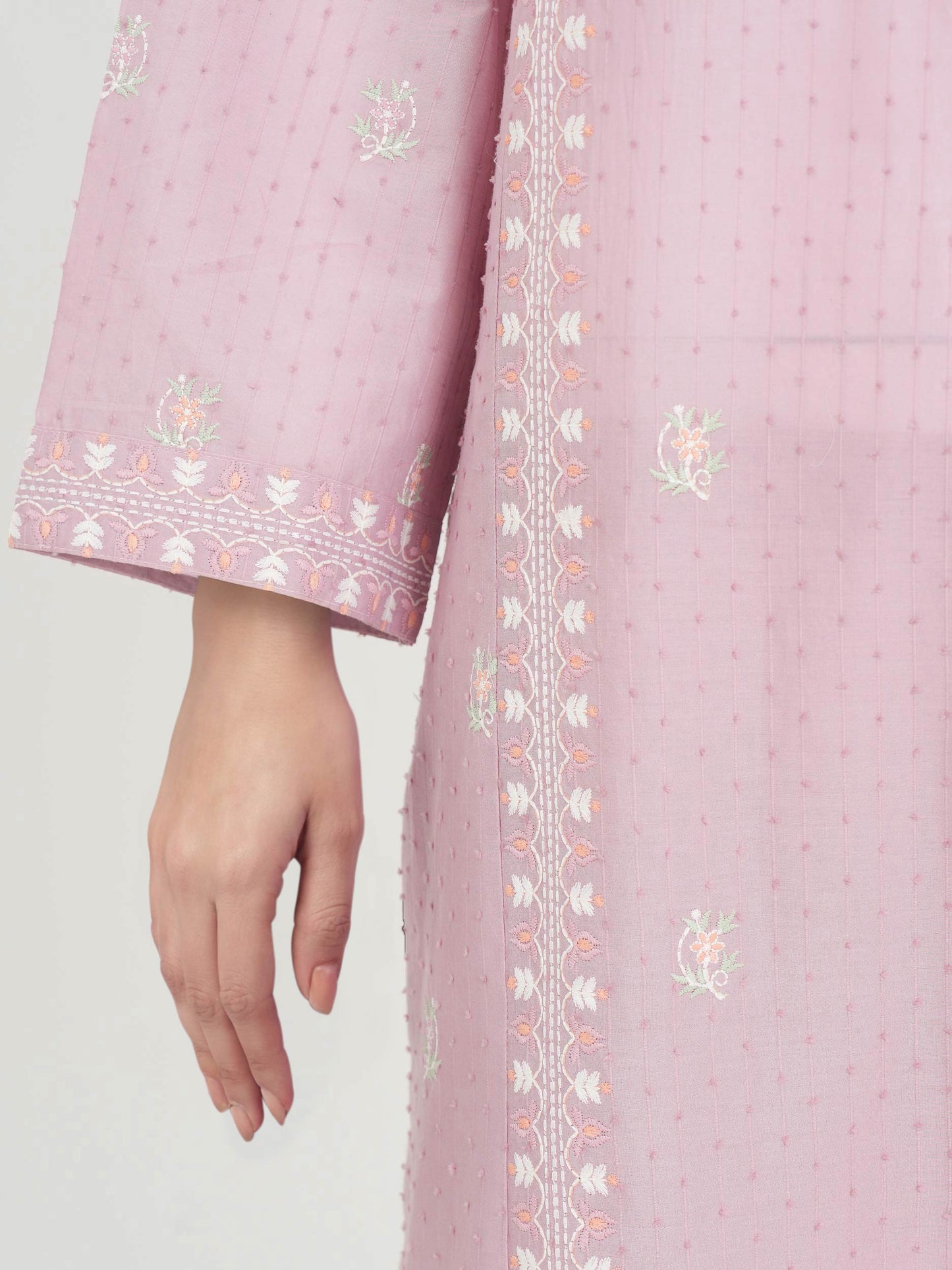 3 Piece Lawn Texture Suit- Embroidered (Pret)