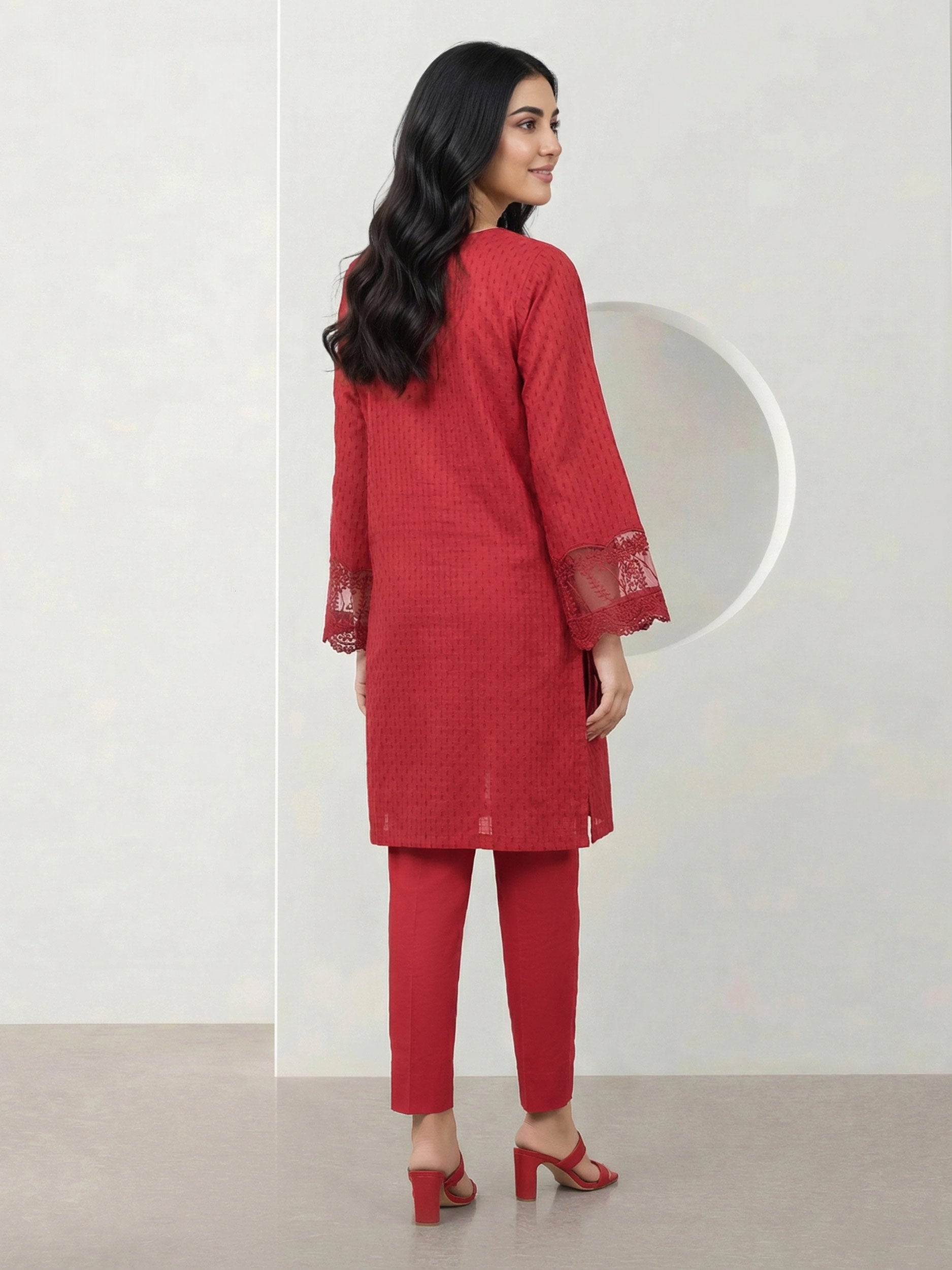 2 Piece Lawn Texture Suit- Embroidered (Pret)