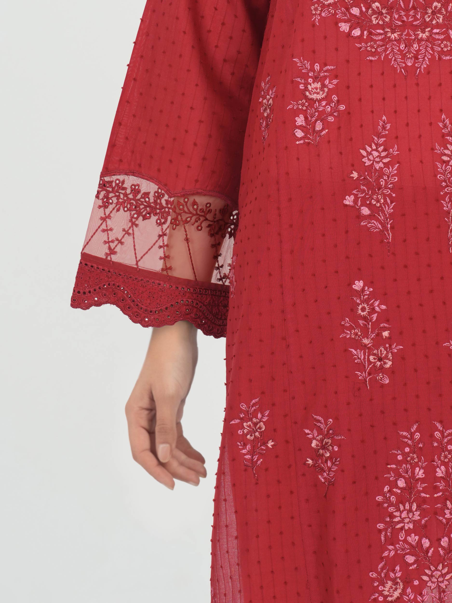 2 Piece Lawn Texture Suit- Embroidered (Pret)