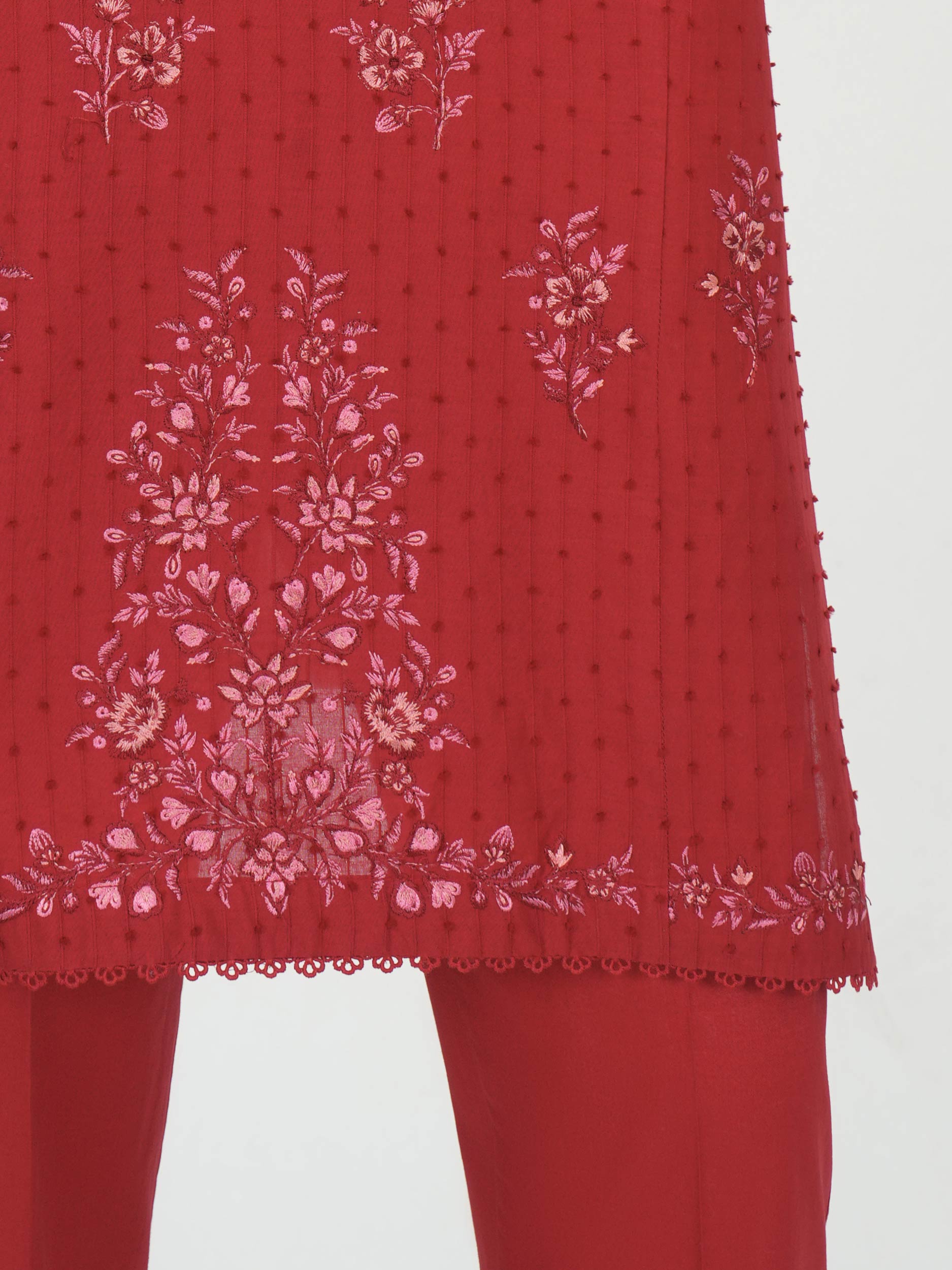 2 Piece Lawn Texture Suit- Embroidered (Pret)