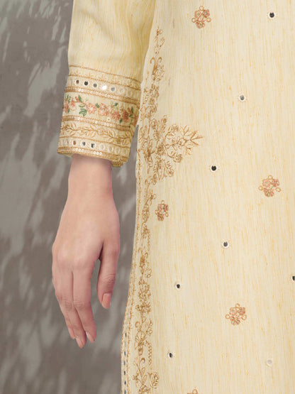 3 Piece Viscose Glitter Suit- Embroidered (Pret)