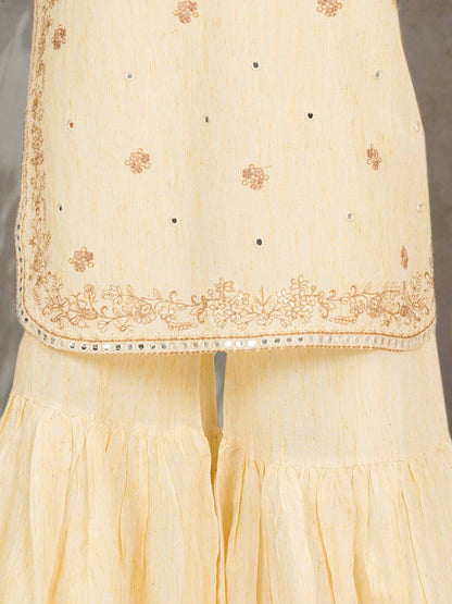 3 Piece Viscose Glitter Suit- Embroidered (Pret)