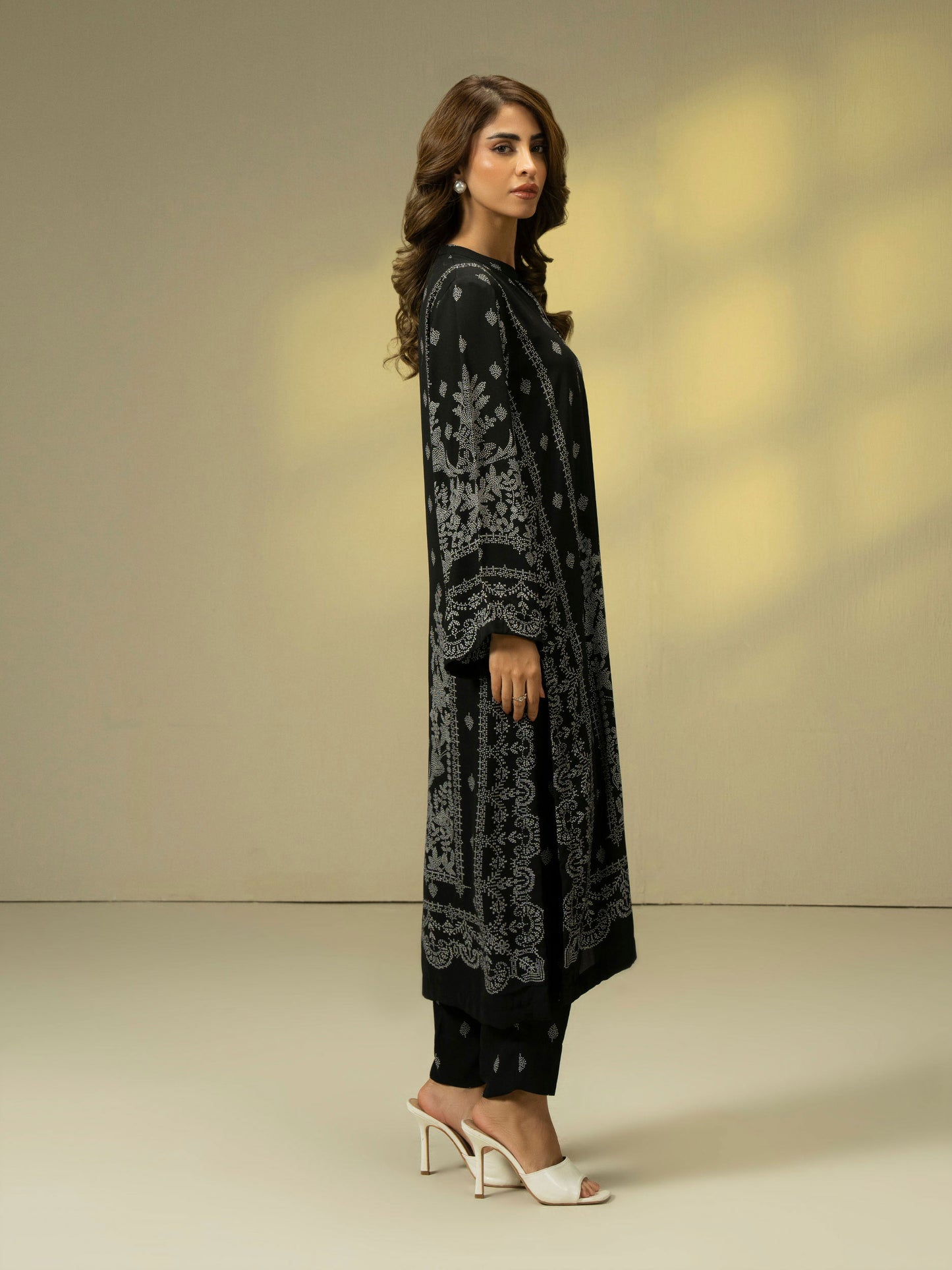 2 Piece Satin Suit-Printed (Pret)