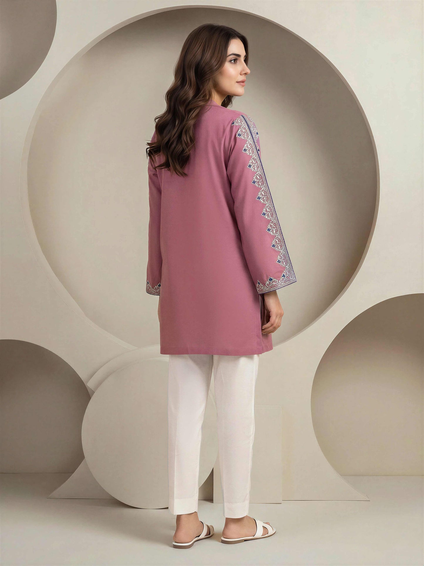 Cambric Slub Kurti- Embroidered