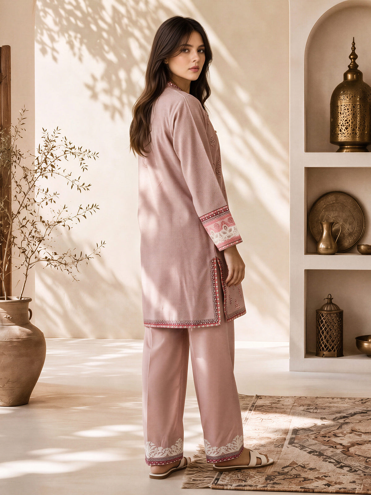 2 Piece Special Jacquard Suit -Embroidered (Pret)