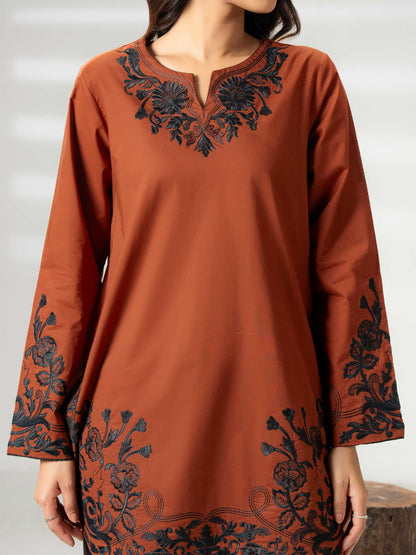 Cambric Kurti-Embroidered (Pret)
