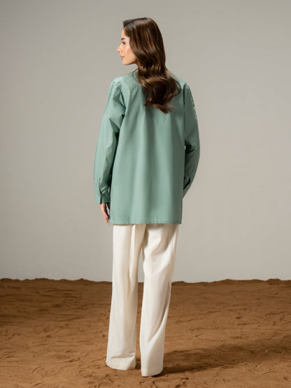 Cambric Kurti-Embroidered (Pret)