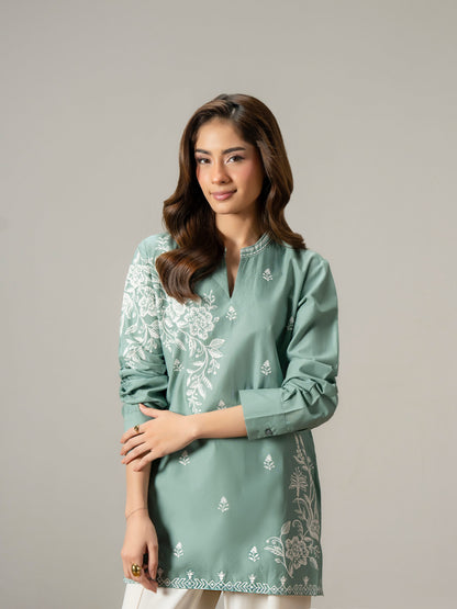 Cambric Kurti-Embroidered (Pret)