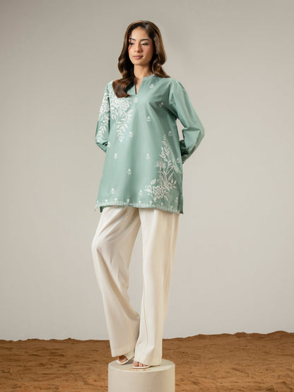 Cambric Kurti-Embroidered (Pret)