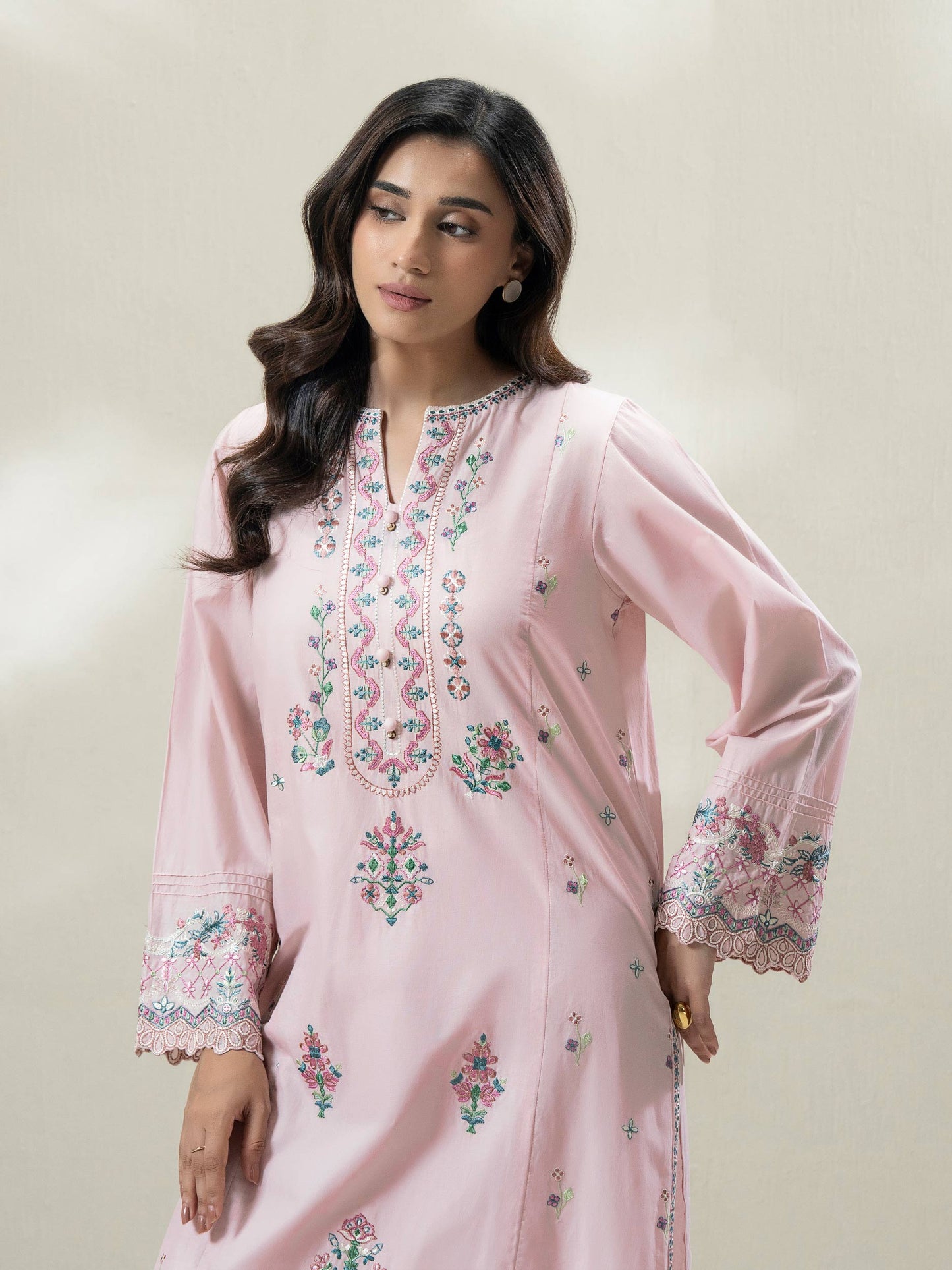 2-Piece Cambric Suit-Embroidered (Pret)