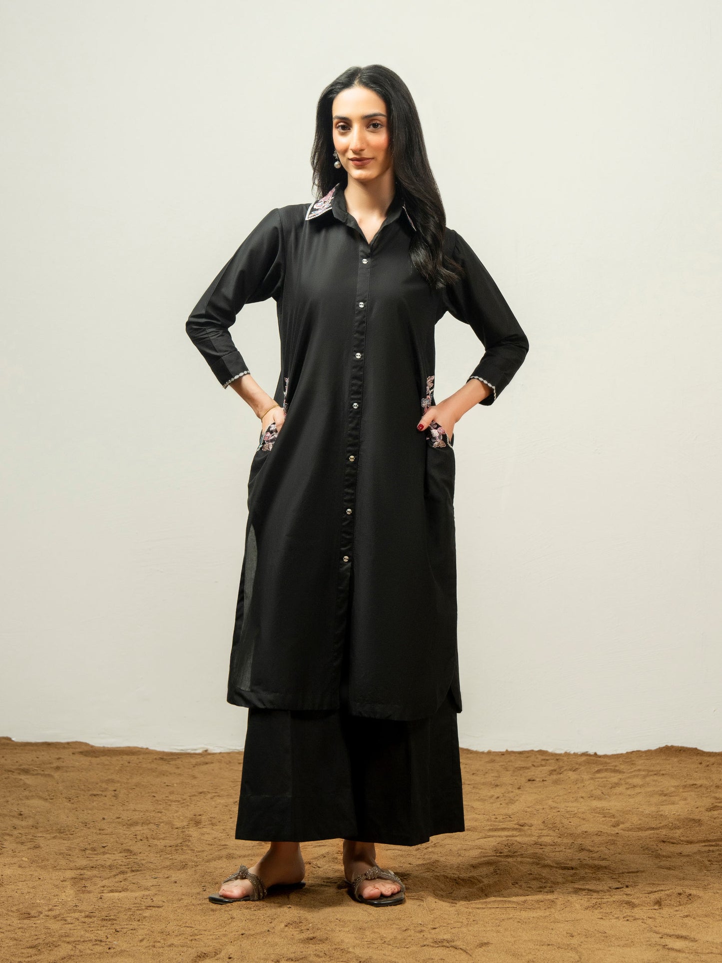 Cambric Shirt-Embroidered (Pret)