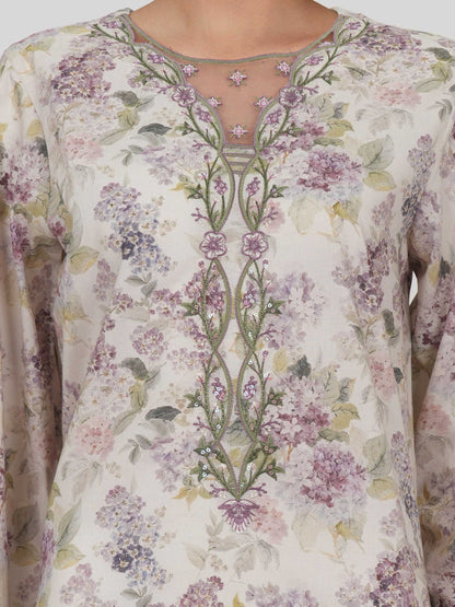2 Piece Viscose Cotton Suit- Embroidered (Pret)