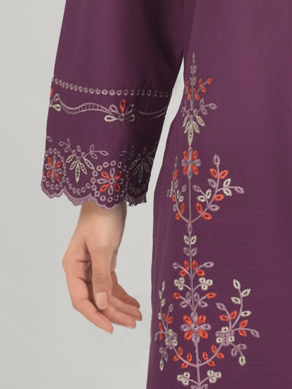 2 Piece Lawn Slub Suit- Embroidered (Pret)