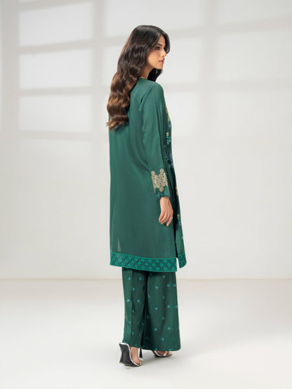 2 Piece Raw Silk Suit-Embroidered (Pret)