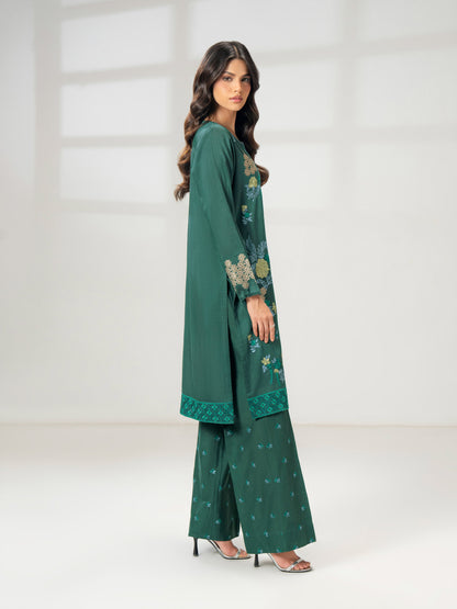 2 Piece Raw Silk Suit-Embroidered (Pret)