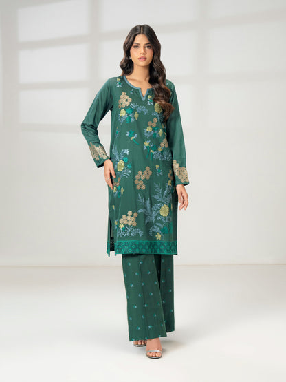 2 Piece Raw Silk Suit-Embroidered (Pret)