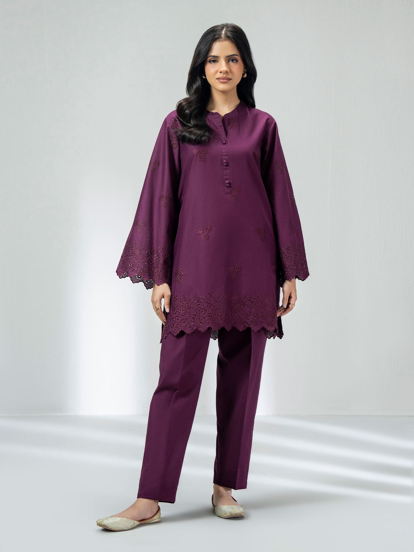 Cambric Co-ord Set- Embroidered