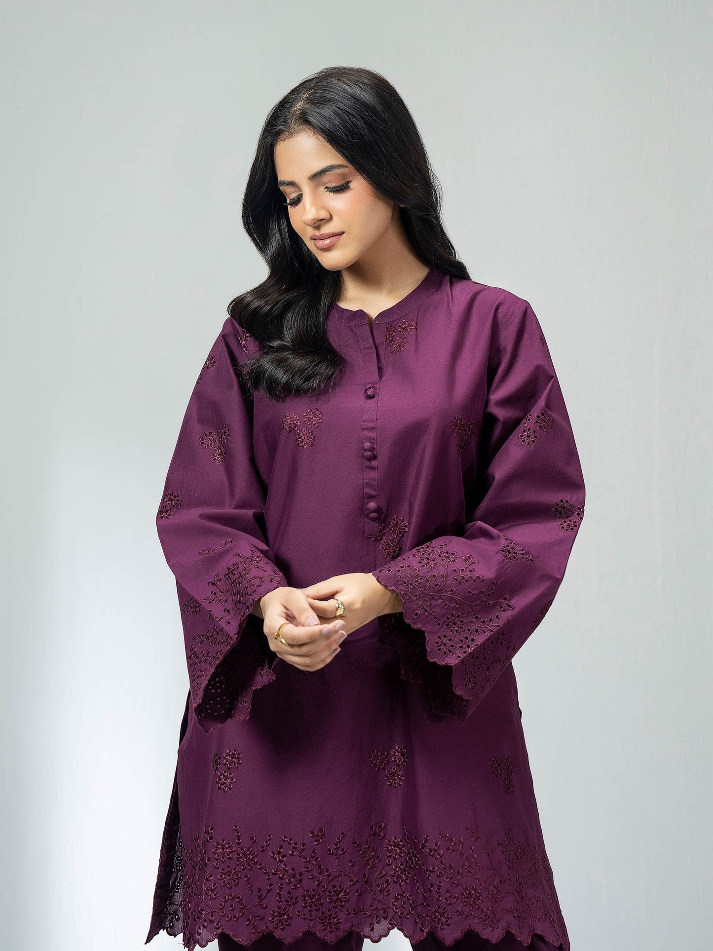 Cambric Co-ord Set- Embroidered