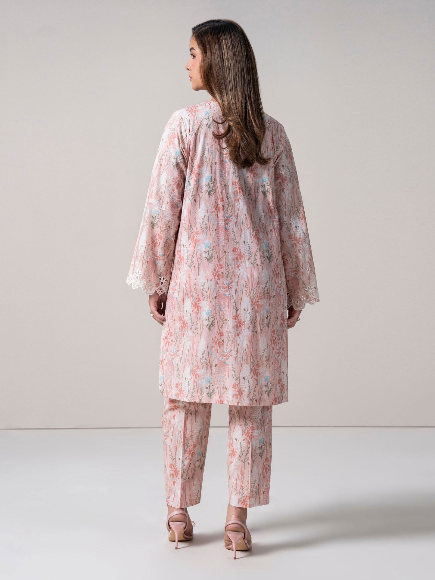 2-Piece Cambric Slub Suit-Embroidered (Pret)