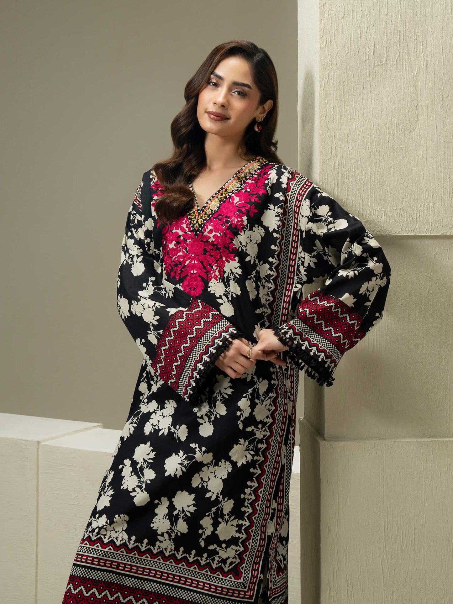 2 Piece Cambric Suit-Embroidered (Pret)
