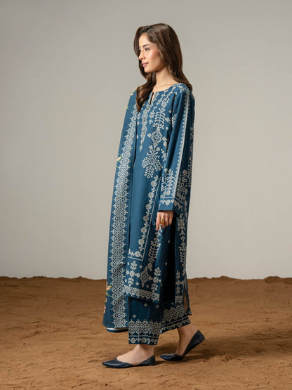 3 Piece Khaddar Suit-Paste Print (Pret)