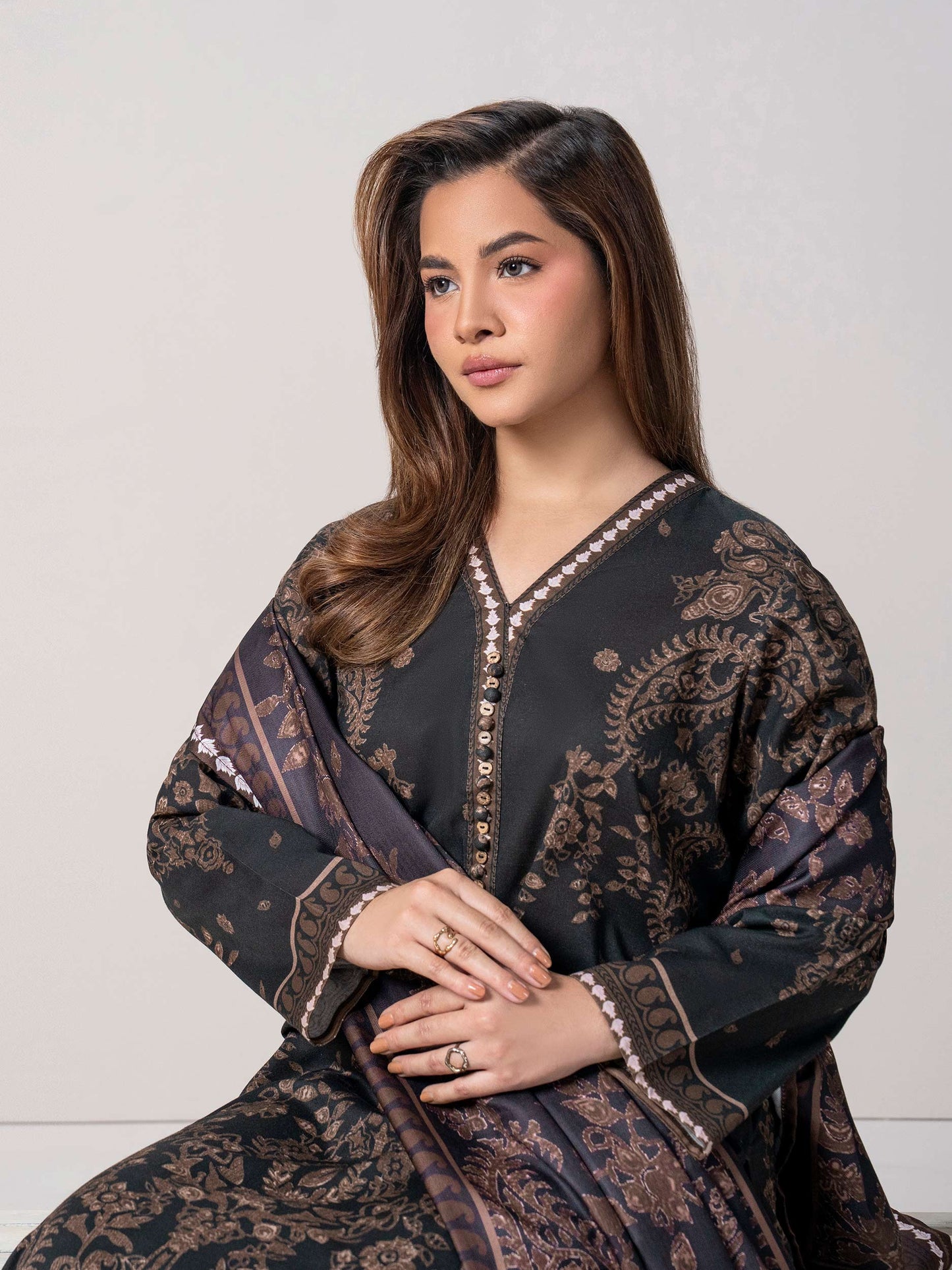 3 Piece Khaddar Suit (Pret)