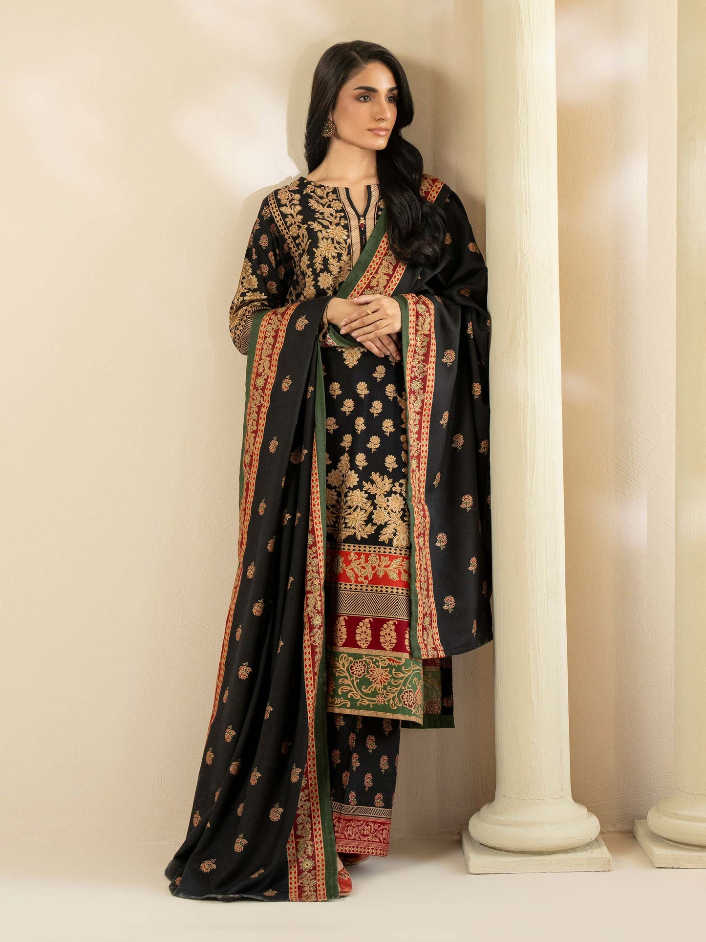 3 Piece Khaddar Suit-Prined (Pret)