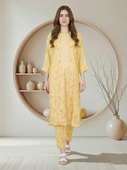 2 Piece Silk Suit- Embroidered (Pret)