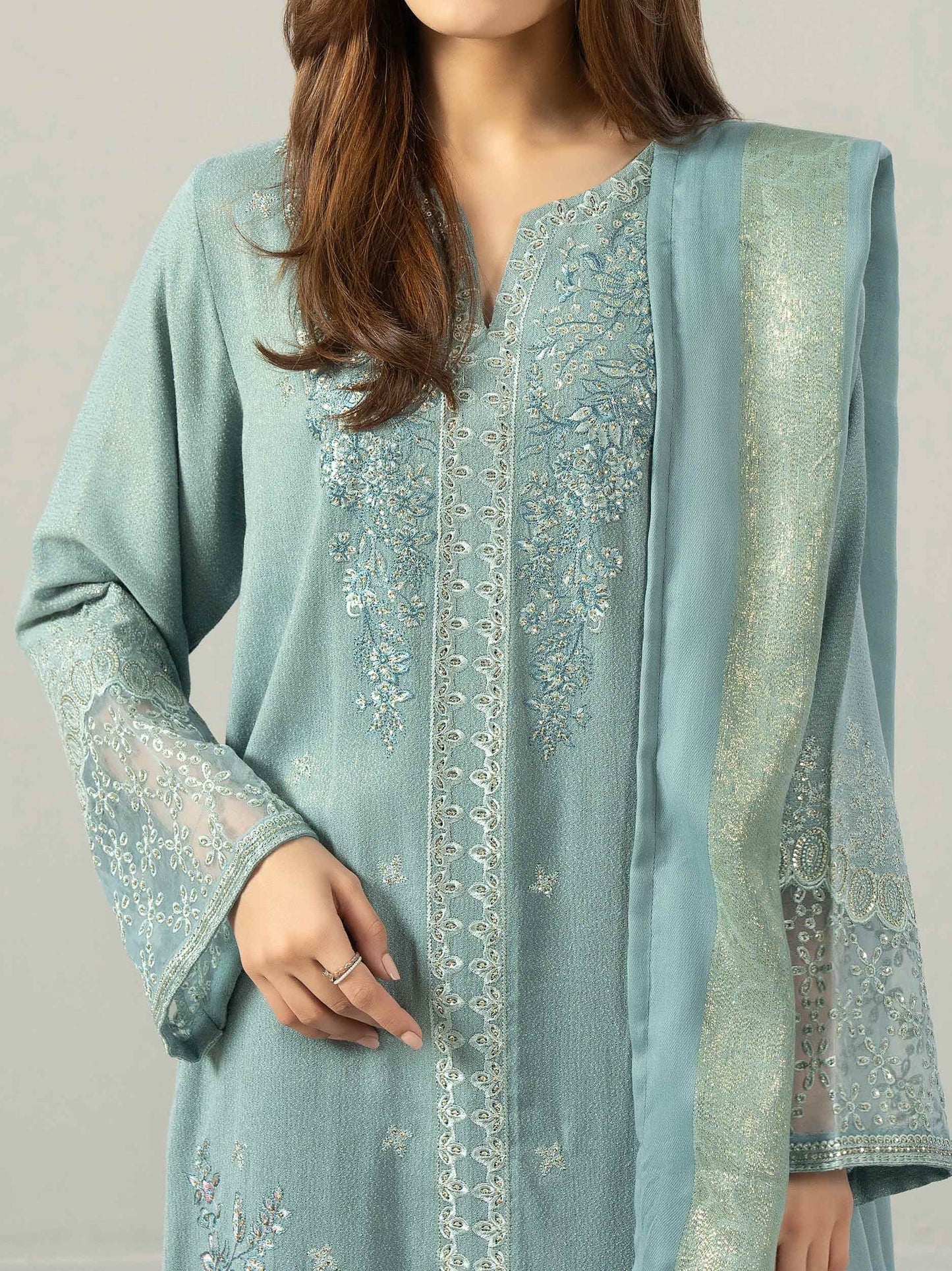 3 Piece Missouri Karandi Suit-Embroidered (Pret)