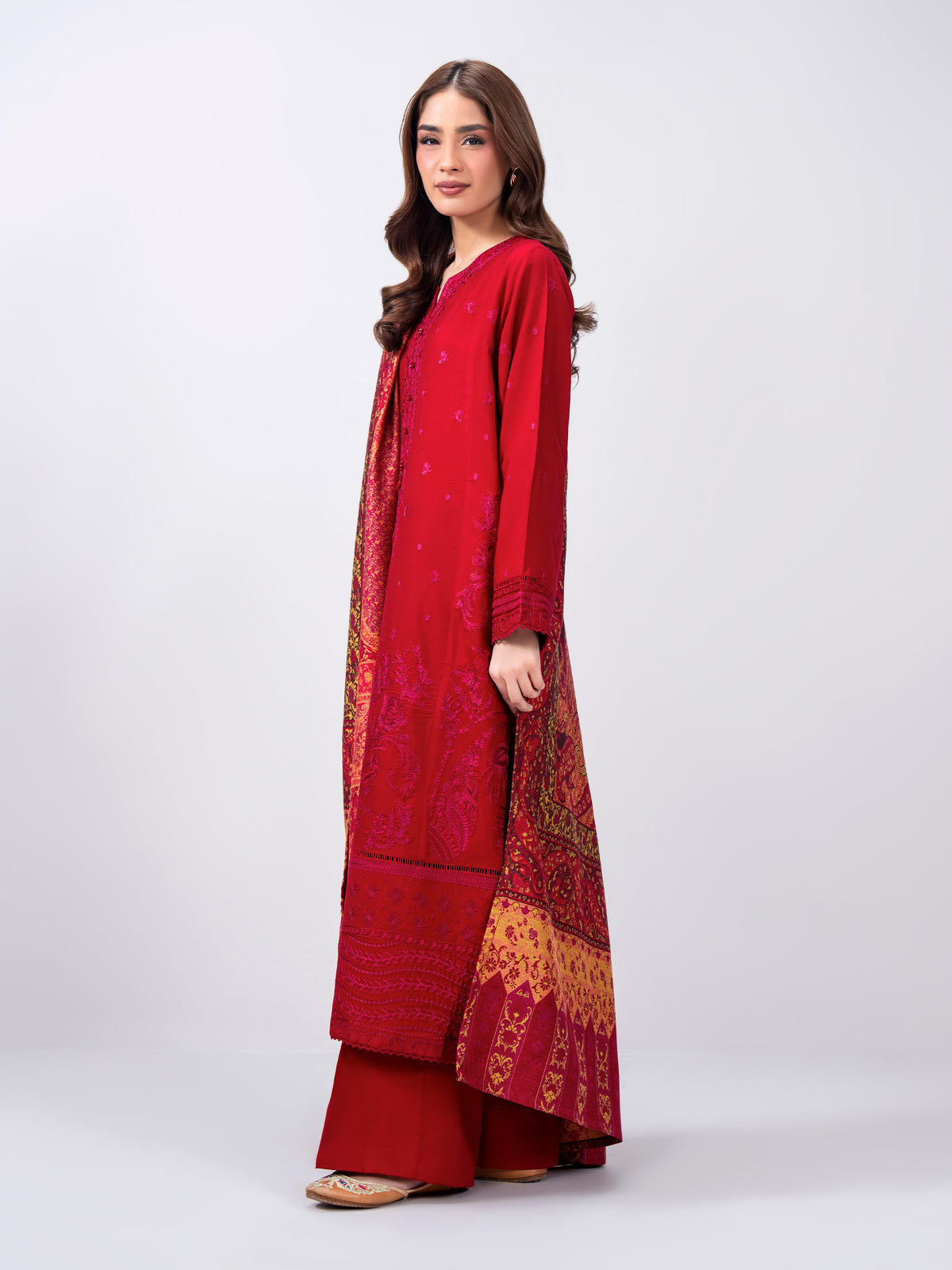 3 Piece Yarn Dyed Suit- Embroidered (Pret)