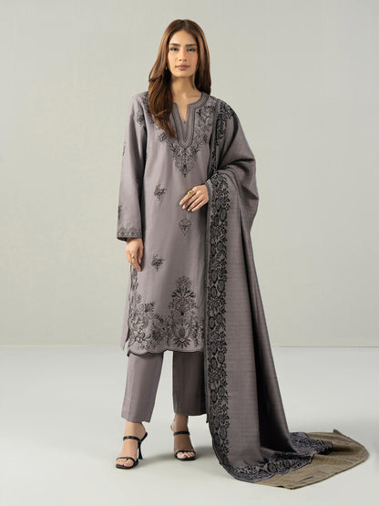 3 Piece Khaddar Suit- Embroidered (Pret)