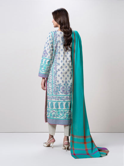 3 Piece Slub Khaddar Suit (Pret)