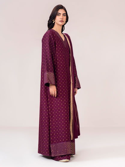 3 Piece Khaddar Suit- Embroidered (Pret)