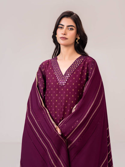 3 Piece Khaddar Suit- Embroidered (Pret)