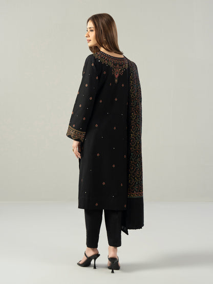 3 Piece Khaddar Suit- Embroidered (Pret)