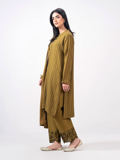 3 Piece Yarn Dyed Jacquard Suit- Embroidered (Pret)