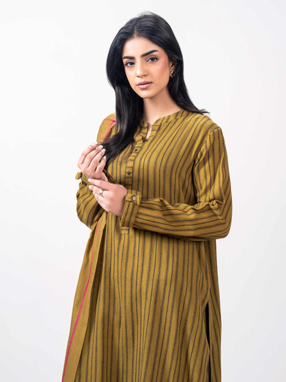 3 Piece Yarn Dyed Jacquard Suit- Embroidered (Pret)