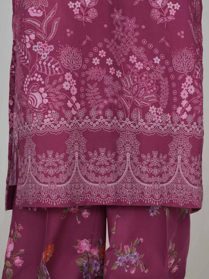 3 Piece Lawn Slub Suit (Pret)