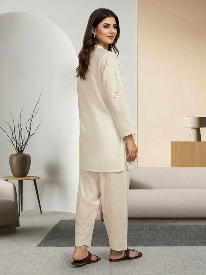 2 Piece Cambric Suit- Embroidered (Pret)
