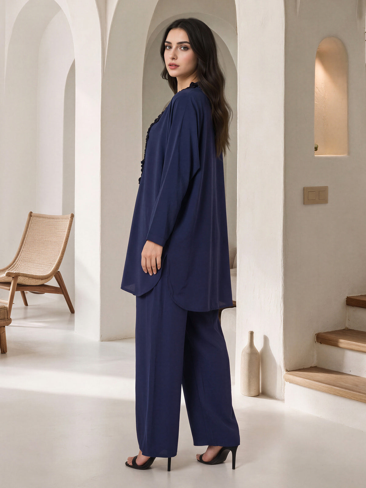 2 Piece Grip Texture Suit- Embroidered (Pret)